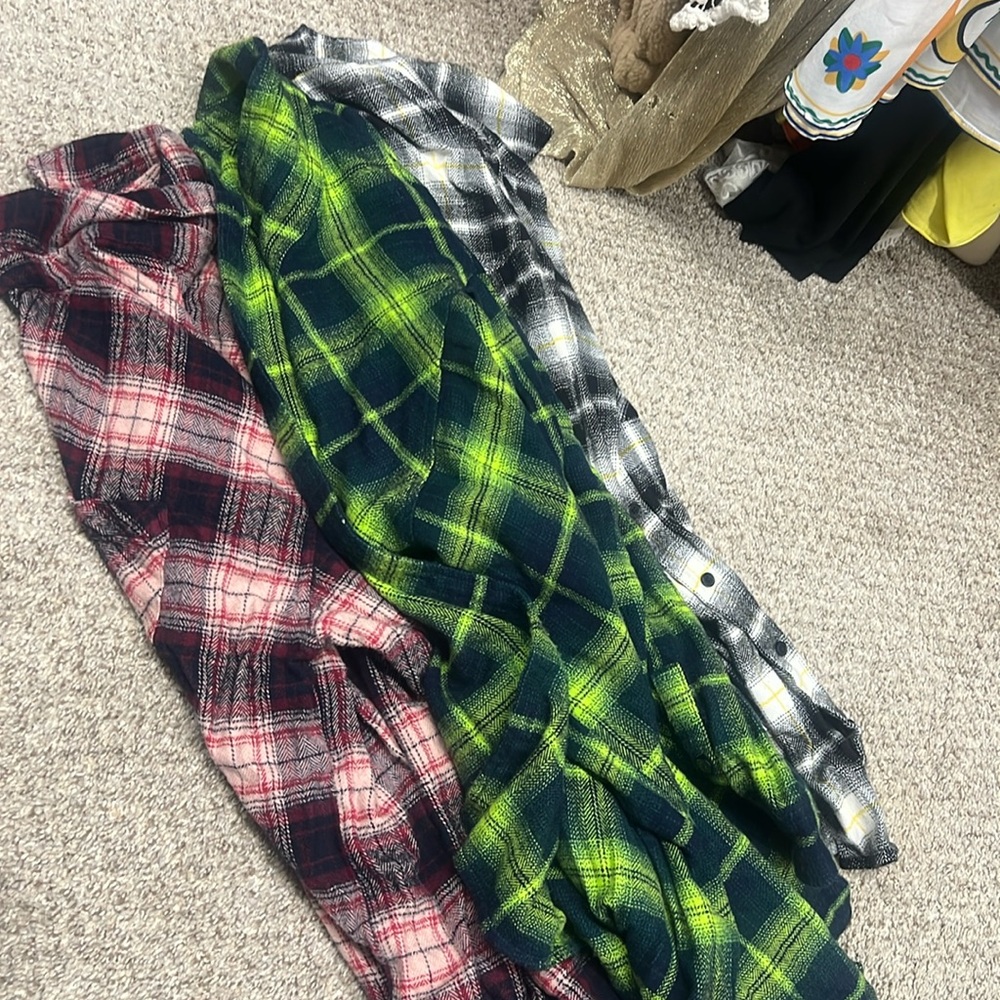 3 button down soft flannels